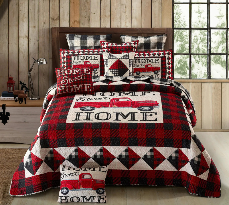"Sweet Home" Pillow and Blanket Set 