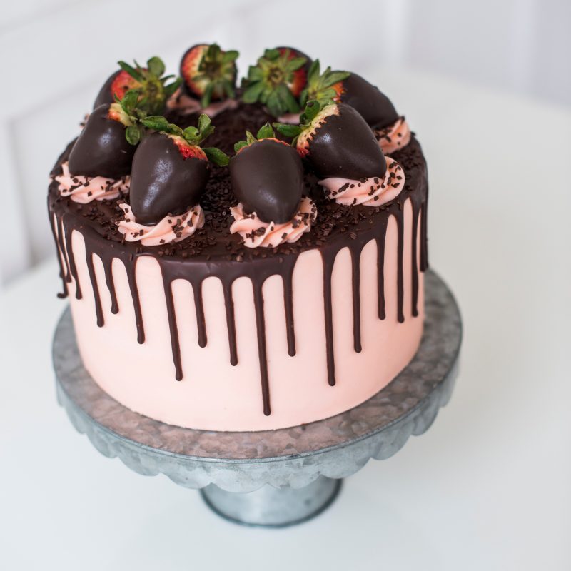 Strawberry-Dark-Chocolate-Truffle-Cake