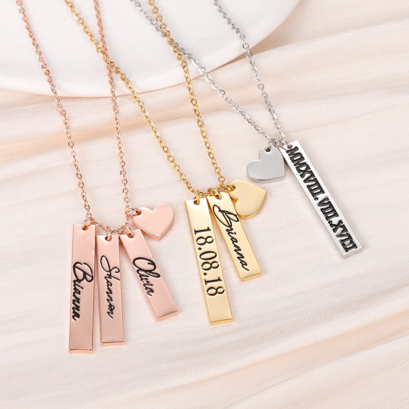 Multiple Initial Bar Necklace