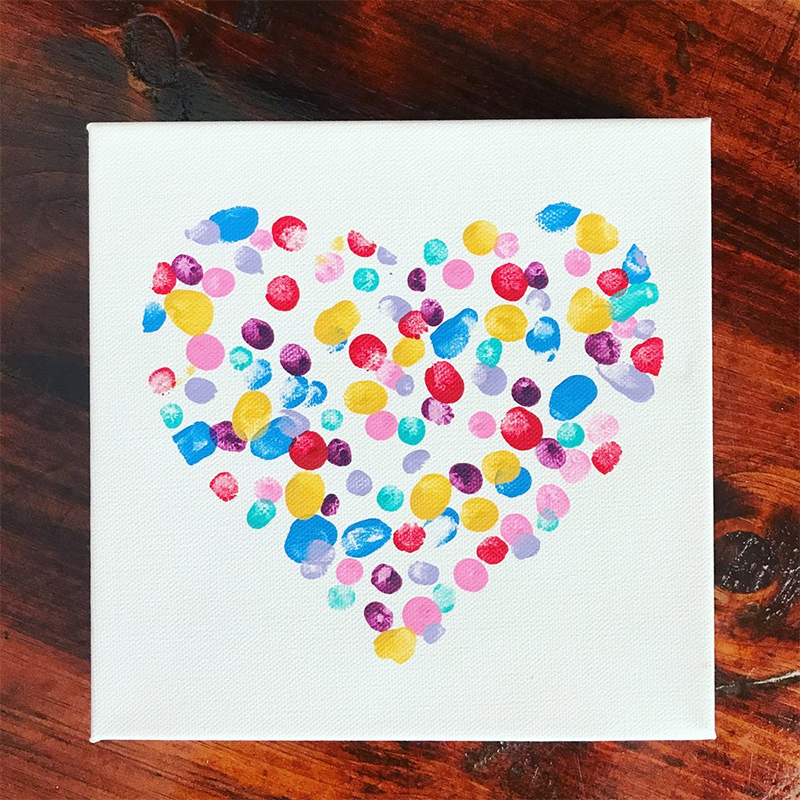 Finger-made Heart Canvas