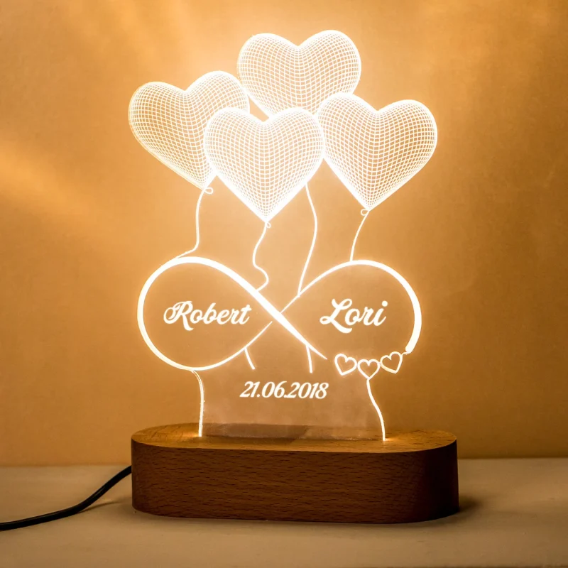 3D Printed Night Light Gift for Wife