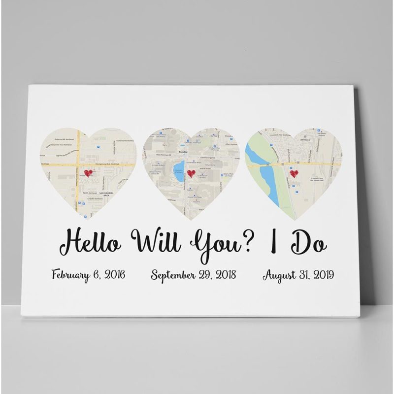 Hello – Will You – I Do Map Art