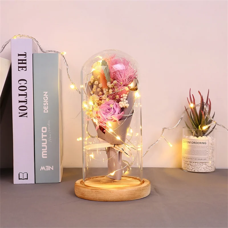 Rose Flower Glass Dome