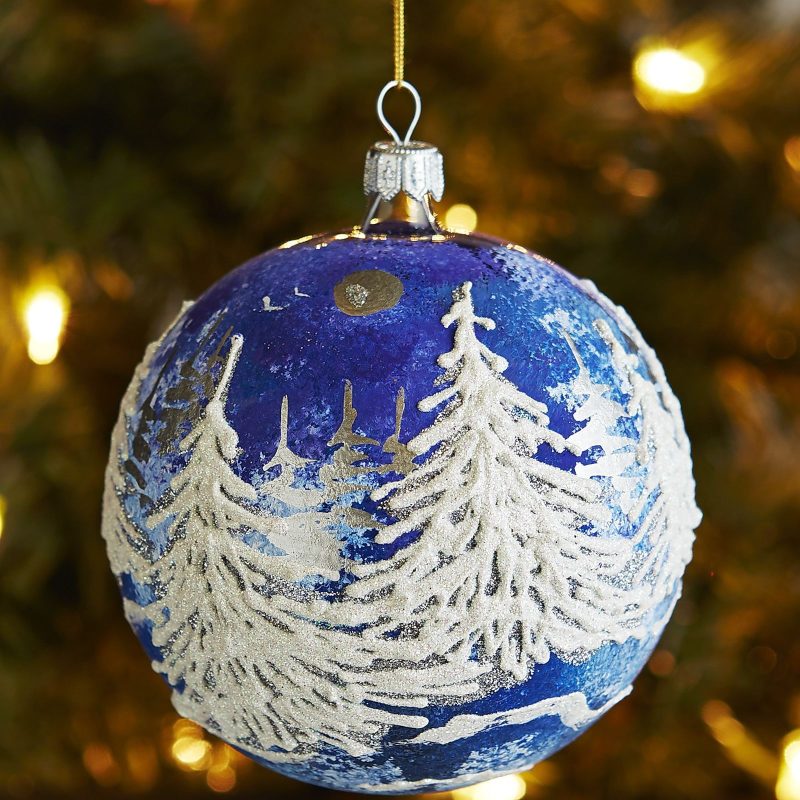 Hanging Blue Ornaments